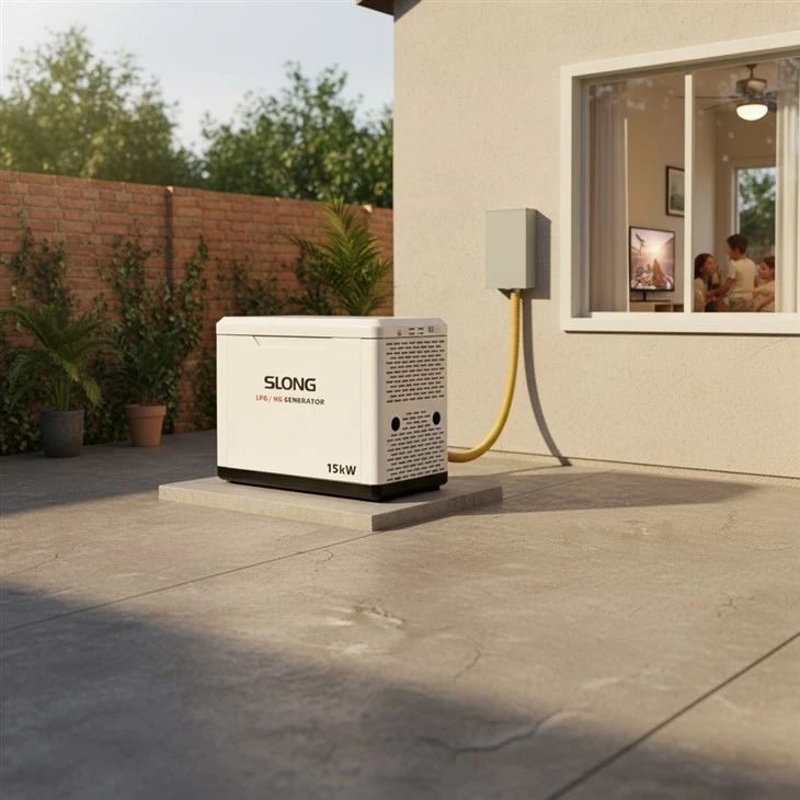 Tyst naturgasgenerator Tyst standbygenerator för hem